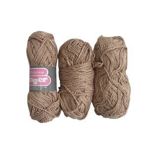 Plantation Unger 1.7oz.  102 yards each Light Brown Yarn 100% Cotton Lot of 3